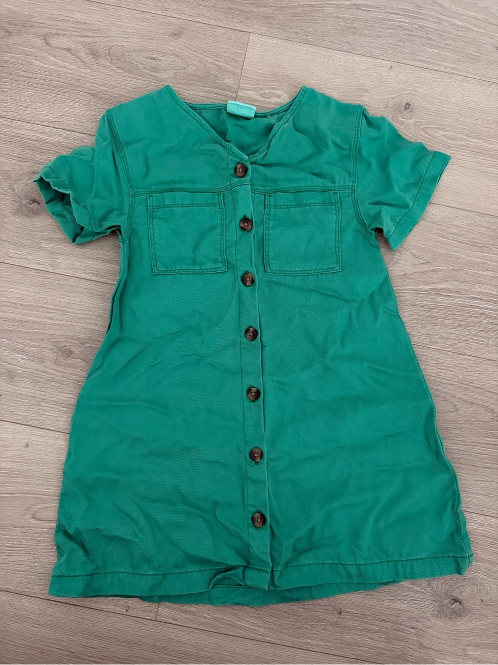 Cotton On Green Button-Front Kids Casual Dress